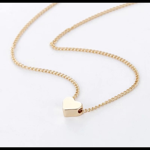 New Heart NECKLACE Gold stone Statement - Picture 4 of 5